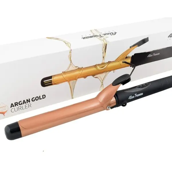 Alan Truman AT Curler 22mm Argan Oil Infused Gold Ceramic Curler - 22mm (Black/Gold)