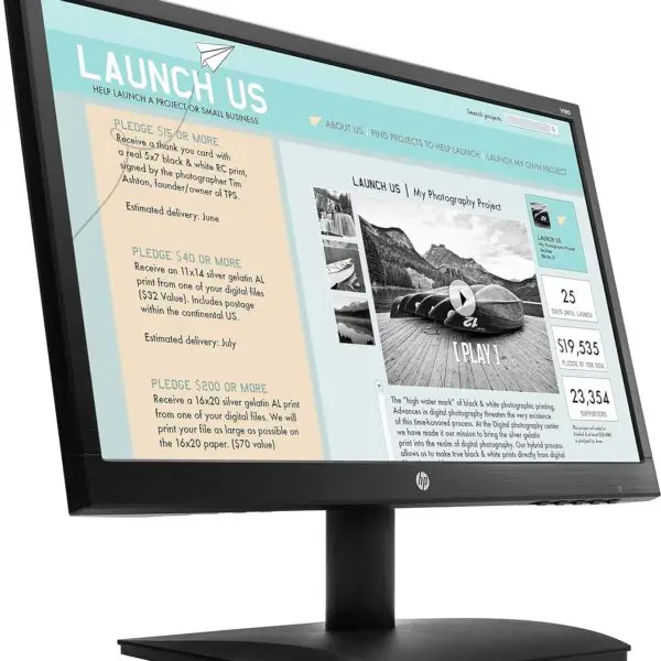 HP V190 HD Monitor, 18.5 inch(46.9cm) FHD Monitor Anti-Glare LED backlights On-Screen Controls Plug and Play Low Blue Light
