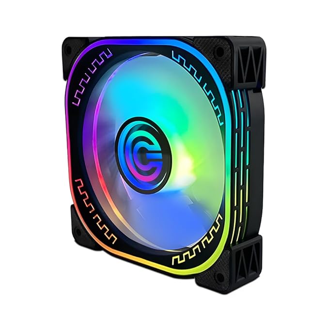 CIRCLE CG Infinity X1 ARGB Case Fan - 120mm High Performance | Computer Case Fan | ARGB Lighting Controlled Via Motherboard | Infinity Mirror Design| PWM Control, 1600 RPM, 66 CFM Airflow-Black