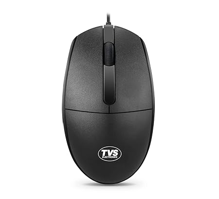 TVS ELECTRONICS Champ M120 Wired Optical Mouse with 1200 DPI Resolutions | 3 Handy Buttons with 1.5 Million Durable Clicks | Fast Moving Scroll Wheel, Plug and Play USB Mouse for Windows/Mac