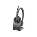 Poly by Plantronics - Voyager 4320 UC Wireless On Ear Headset + Charge Stand (Plantronics) - Headphones w/Mic - Connect to PC/Mac via USB-C Bluetooth Adapter, Cell Phone via Bluetooth (Black)