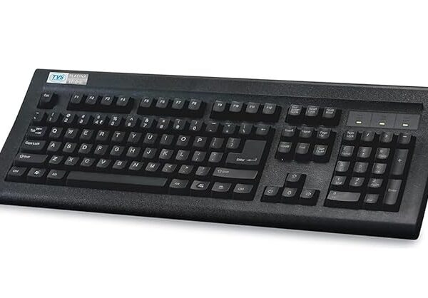 TVS ELECTRONICS Platina Wireless Mechanical Keyboard | Adjustable Tilt Legs| Laser-Etched Key Caps| LED Indicators| 50M Keystroke Life| 10M Range| Auto Sleep Mode| Rupee Symbol|1-Year Warranty | Black