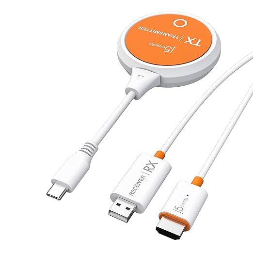 j5create ScreenCast USB-C to HDMI Wireless Display Transmitter and Receiver, Supports 1080p, Suitable for iPhone15, MacBook, iPad Pro, Chromebook, USB-C Laptops, and Android (JVAW62) - Image 4