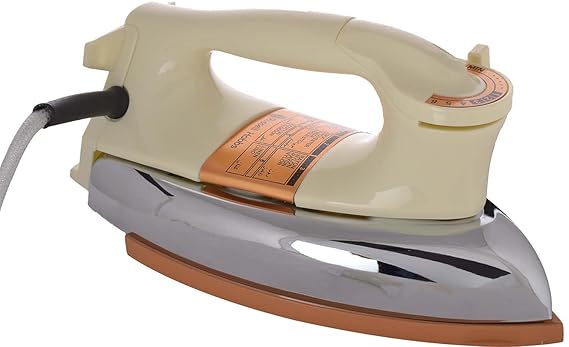 Russell Hobbs Aluminium Alloy Rdi500H 1000-Watt Heavy Weight Dry Iron, Cream & Silver