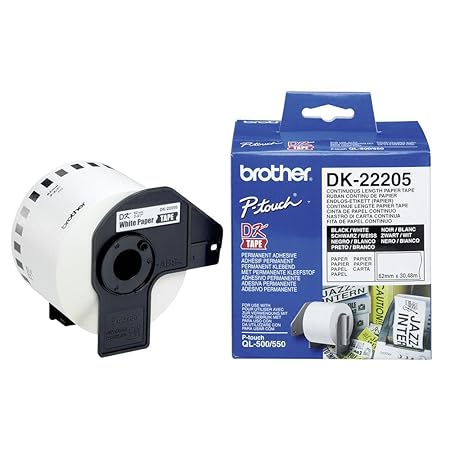 Brother Continuous Length Paper Tape DK-22205 62mm